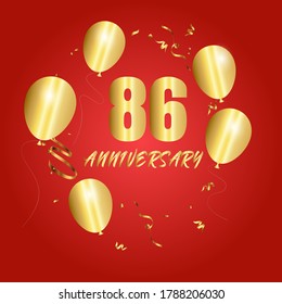 86 year anniversary celebration, vector design for celebrations, invitation cards and greeting cards