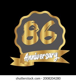 Celebración del 86 aniversario, diseño vectorial para celebraciones, tarjetas de invitación y tarjetas de felicitación