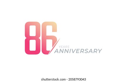 86 Year Anniversary Celebration Vector. Happy Anniversary Greeting Celebrates Template Design Illustration