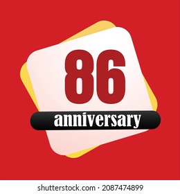 86 year anniversary celebration, vector design for celebrations, invitation cards and greeting cards