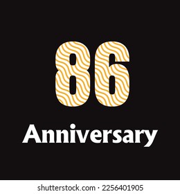 86 year anniversary celebration, vector design for celebrations, invitation cards and greeting cards