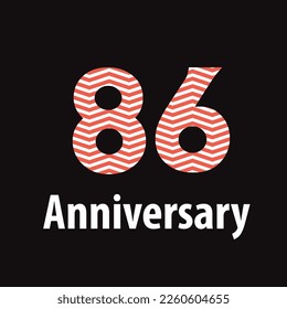 86 year anniversary celebration, vector design for celebrations, invitation cards and greeting cards