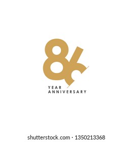86 Year Anniversary Vector Template Design Illustration