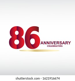 86 Year Anniversary Vector Template Design Illustration