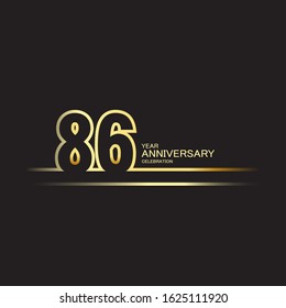 86 Year Anniversary Vector Template Design Illustration