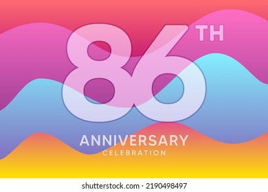 86 Year Anniversary Vector Template Design Illustration