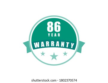 86 Year Warranty image vectors