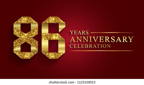 86 Years Anniversary Celebration Logotype Style Stock Vector (Royalty ...