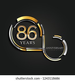 86 Years Anniversary Celebration Logotype,template elements for birthday celebration