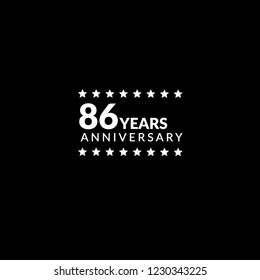 86 years anniversary celebration simple logo