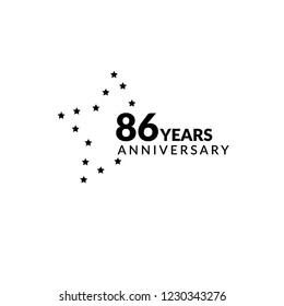 86 years anniversary celebration simple logo