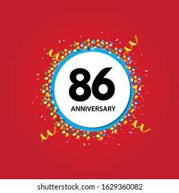 86 Years Anniversary Celebration Vector Template Design Illustration