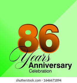 86 Years Anniversary Celebration Vector Template Design Illustration
