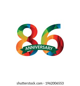86 Years Anniversary Celebration Vector Template Design Illustration