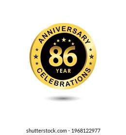 86 Years Anniversary Celebration Vector Template Design Illustration