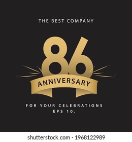 86 Years Anniversary Celebration Vector Template Design Illustration