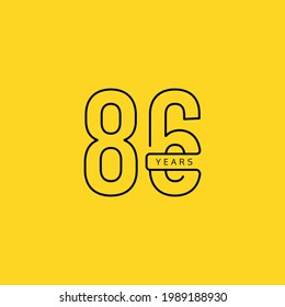 86 Years Anniversary Celebration Vector Template Design Illustration