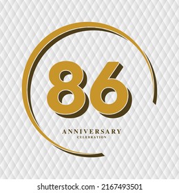 86 Years Anniversary Celebration Vector Template Design Illustration