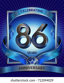 86 years anniversary design template for invitation, advertising, banner, vector design