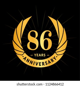 86 years anniversary. Elegant anniversary design. 86 years logo.