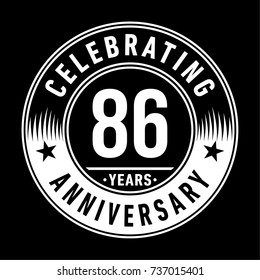 86 years anniversary logo template. Vector and illustration.