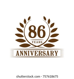 86 years anniversary logo template.