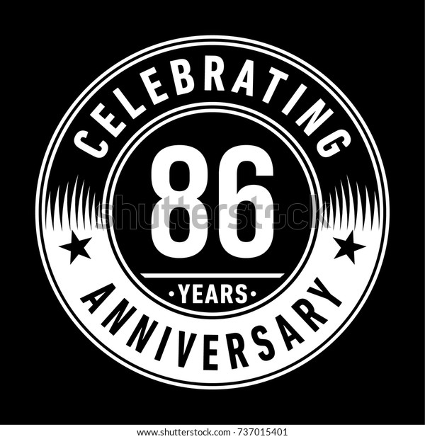 86 Years Anniversary Logo Template Vector Stock Vector (Royalty Free ...