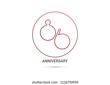 86 Years Anniversary logotype with rounded and simple red colored font numbers isolated on white background for company celebration event, birthday
