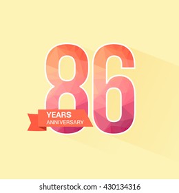 86 Years Anniversary with Low Poly Design