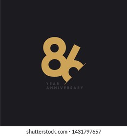 86 Years Anniversary Vector Template Design Illustration