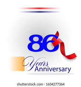  86 Years Anniversary Vector Template Design Illustration