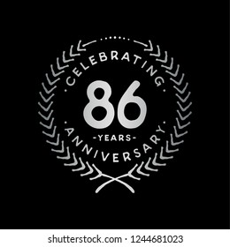 86 years design template. 86th vector and illustration.