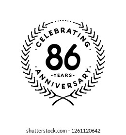 86 years design template. 86th vector and illustration.