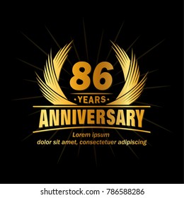 86 years design template. Anniversary vector and illustration template.