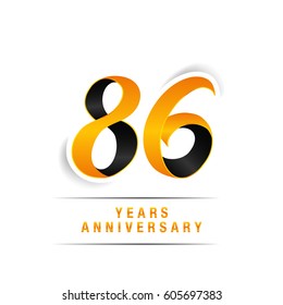 86 Years Yellow Black Anniversary Logo Stock Vector (Royalty Free ...