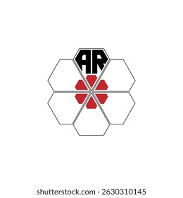 860 diamond shape alphabet letter pentagon geometric educational learning flower logo A R