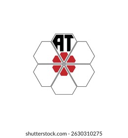 862 diamond shape alphabet letter pentagon geometric educational learning flower logo A T