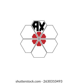 864 diamond shape alphabet letter pentagon geometric educational learning flower logo A X