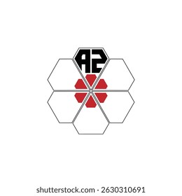 865 diamond shape alphabet letter pentagon geometric educational learning flower logo A Z