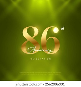 86th Anniversary celebration, Eighty-sixth year Anniversary celebration on lights background for celebration event, festive illustration.