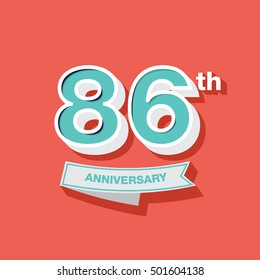 86th anniversary design in Retro and Vintage style 