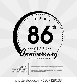 Designvorlage zum 86. Jahr. Vektorgrafik