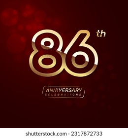 Diseño del logo del 86º aniversario con un concepto de doble línea en color oro