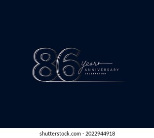 86th years anniversary celebration logotype with linked number. Simple and modern design, vector design for anniversary celebration.