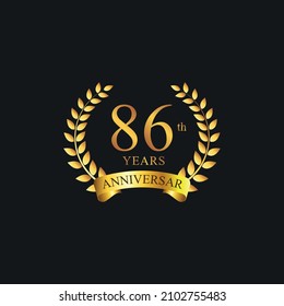 86th years anniversary golden laurel wreath
