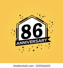 86th years anniversary logo, vector design birthday celebration with geometric isolated design.