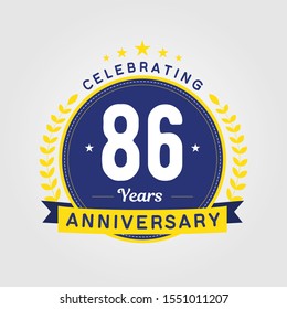 86Years Anniversary Logo Template. Can be used for celebration event