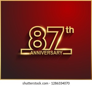 6th Anniversary Line Style Golden Color Stock Vector (Royalty Free ...