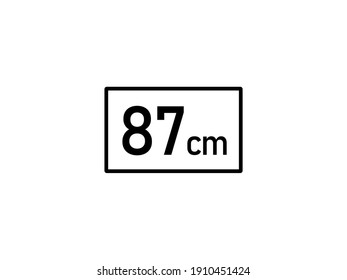 87 centimeters icon vector illustration, 87 cm size