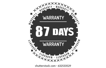 87 days warranty icon vector 